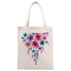 Stampa su tela con fiori ad acquerello, stampa su richiesta, dimensioni: 40x35 cm (beige)