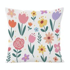 Federa per cuscino per divano stampata con motivo giardino colorato, senza stampa centrale su richiesta, dimensioni: 40x40 cm (velluto granulare Twill)