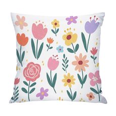 Federa per cuscino da divano stampata con motivo giardino colorato, senza stampa centrale su richiesta, dimensioni: 40x40 cm (raso brillante)