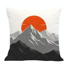 Federa per cuscino per divano stampata Sunrise Mountain, senza stampa centrale su richiesta, dimensioni: 60x60 cm (velluto olandese)