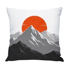 Federa per cuscino per divano stampata Sunrise Mountain, senza stampa centrale su richiesta, dimensioni: 60x60 cm (raso lucido)