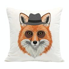 Federa per cuscino da divano stampata Gentleman Fox senza stampa centrale su richiesta, dimensioni: 50x50 cm (velluto olandese)