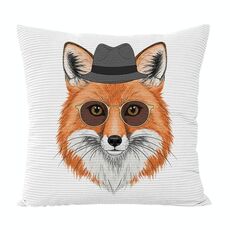 Federa per cuscino da divano stampata Gentleman Fox, senza stampa centrale, su richiesta, dimensioni: 50x50 cm (velluto granulare Twill)