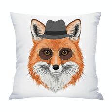 Federa per cuscino da divano stampata Gentleman Fox senza stampa centrale su richiesta, dimensioni: 50x50 cm (raso lucido)