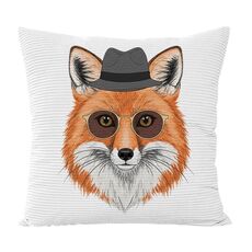 Federa per cuscino da divano stampata Gentleman Fox, senza stampa centrale, su richiesta, dimensioni: 60x60 cm (velluto granulare Twill)