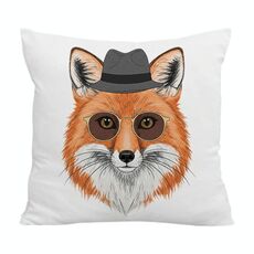 Federa per cuscino da divano stampata Gentleman Fox senza stampa centrale su richiesta, dimensioni: 60x60 cm (velluto di cristallo)