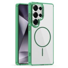 Per Samsung Galaxy S24 Ultra 5G Star Shield Thin Circle MagSafe Custodia per telefono (verde)