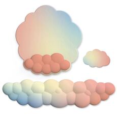 3 pezzi / set Cloudy Gradient Memory Foam Silicone Mouse Pad e tastiera, stile: modello 10