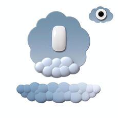 3 pezzi / set Cloudy Gradient Memory Foam Silicone Mouse Pad e tastiera, stile: blu + grigio