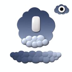 3 pezzi / set Cloudy Gradient Memory Foam Silicone Mouse Pad e tastiera, stile: blu navy + grigio