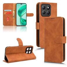 Custodia in pelle con chiusura magnetica per Honor X8c 4G (marrone)
