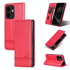 Per OPPO Reno13 F AZNS Custodia per telefono in pelle con texture di vitello magnetica (rosso)
