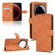 Custodia in pelle con flip magnetico ultra-sottile per Xiaomi 15 (marrone)
