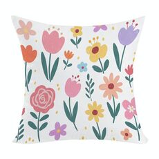 Cuscino per divano stampato con motivo a giardino colorato con stampa centrale su richiesta, dimensioni: 45x45 cm (elasticità bidirezionale)