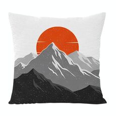 Cuscino per divano stampato Sunrise Mountain con stampa centrale su richiesta, dimensioni: 60x60 cm (velluto granulare Twill)