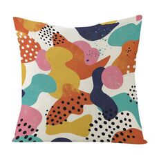 Cuscino per divano stampato Color Paradise con stampa centrale su richiesta, dimensioni: 35x35 cm (lino bianco)