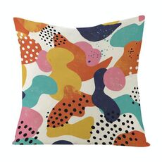 Cuscino per divano stampato Color Paradise con stampa centrale su richiesta, dimensioni: 40x40 cm (lino bianco)