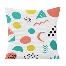 Cuscino per divano stampato con motivo geometrico con stampa centrale su richiesta, dimensioni: 35x35 cm (velluto granulare Twill)