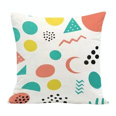 Cuscino per divano stampato con motivo geometrico con stampa centrale su richiesta, dimensioni: 45x45 cm (velluto olandese)