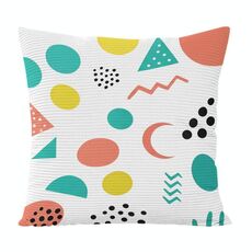 Cuscino per divano stampato con motivo geometrico con stampa centrale su richiesta, dimensioni: 45x45 cm (velluto granulare Twill)