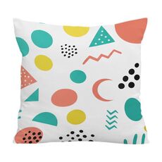 Cuscino per divano stampato con motivo geometrico con stampa centrale su richiesta, dimensioni: 45x45 cm (velluto di cristallo)