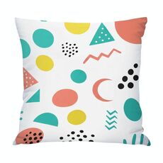 Cuscino per divano stampato con motivo geometrico con stampa centrale su richiesta, dimensioni: 50x50 cm (raso lucido)