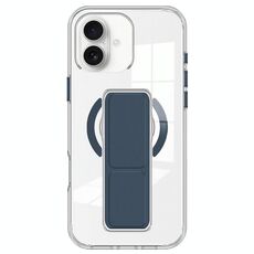 Per iPhone 16 Custodia per telefono con cinturino trasparente MagSafe (blu scuro)