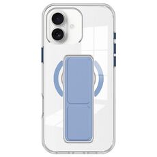 Per iPhone 16 Custodia per telefono con cinturino trasparente MagSafe (blu)