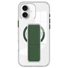 Per iPhone 16 Custodia per telefono con cinturino trasparente MagSafe (verde scuro)