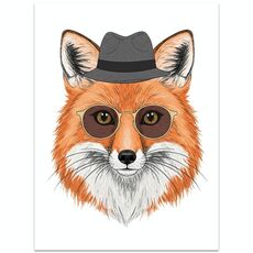 Stampa su tela decorativa Gentleman Fox senza cornice EPSON Inkjet 320g su richiesta, dimensioni: 15x20 cm