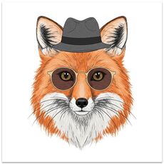 Stampa decorativa su tela senza cornice EPSON Inkjet 320g Gentleman Fox, su richiesta, dimensioni: 70x70cm