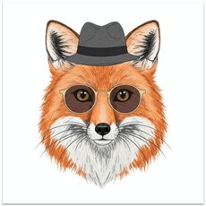 Stampa decorativa su tela senza cornice EPSON Inkjet 320g Gentleman Fox, su richiesta, dimensioni: 80x80cm