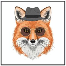 Dipinto decorativo Gentleman Fox con cornice PS Stampa su richiesta, dimensioni: 30x30 cm