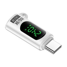 Adattatore da tipo C maschio a tipo C femmina 240 W 80 Gbps con display digitale (bianco)