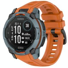Per Garmin Instinct 3 AMOLED / Solar 50mm Cinturino da polso traspirante in silicone (arancione scuro)
