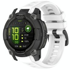 Per Garmin Instinct 3 AMOLED / Solar 50mm Cinturino da polso traspirante in silicone (bianco)