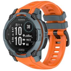 Per Garmin Instinct 3 AMOLED / Solar 50mm Cinturino da polso traspirante in silicone (arancione blu crepuscolo)