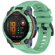 Per Garmin Instinct 3 AMOLED / Solar 50mm Cinturino da polso traspirante in silicone (verde foresta pluviale)
