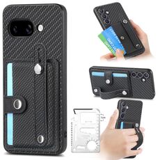 Per Google Pixel 9a Custodia per telefono con cinturino, supporto, portafoglio e coltello (nero)