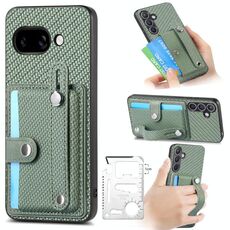Per Google Pixel 9a Custodia per telefono con cinturino da polso, supporto, portafoglio e coltello (verde)