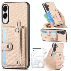 Per Samsung Galaxy S25 Edge 5G Custodia per telefono con cinturino e cavalletto con coltello (cachi)
