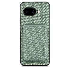 Per Google Pixel 9a Custodia per telefono Magsafe in pelle e fibra di carbonio (verde)