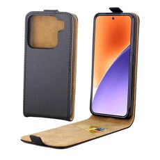 Per Xiaomi 15 Custodia in pelle con flip verticale e slot per schede (nero)
