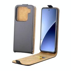 Per Xiaomi 15 Pro Custodia in pelle con flip verticale e slot per schede (nero)