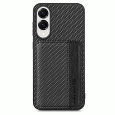 Per Samsung Galaxy S25 Edge 5G Portafoglio magnetico in fibra di carbonio con blocco RFID Custodia per telefono (nero)