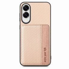 Per Samsung Galaxy S25 Edge 5G Custodia per telefono con portafoglio magnetico in fibra di carbonio e blocco RFID (cachi)