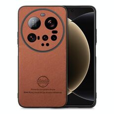 Per Xiaomi 15 Ultra Twill Tessuto Pelle Custodia Posteriore per Telefono (Marrone)