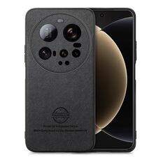 Per Xiaomi 15 Ultra Twill Fabric Custodia in pelle con retro in pelle (nero)