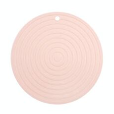 Tappetino isolante termico rotondo in silicone per uso alimentare, antiscottatura e antiscivolo (rosa)