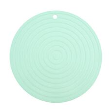 Tappetino isolante termico rotondo in silicone per uso alimentare, tappetino antiscottatura e antiscivolo per cucina (verde)